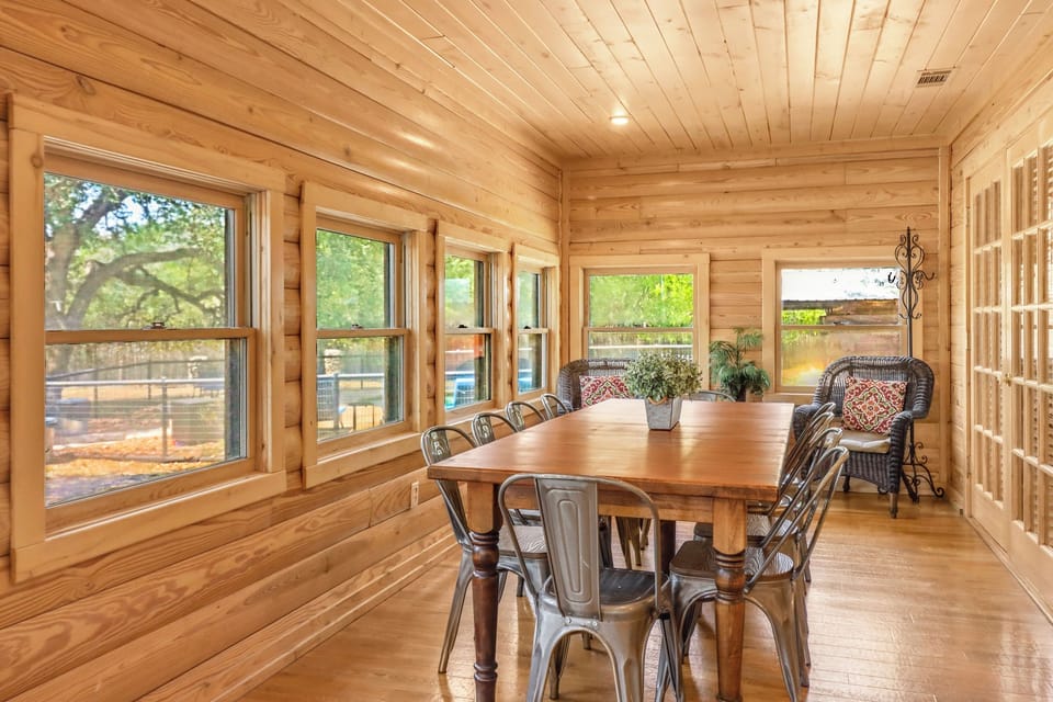 One of the farmhouse dining tables