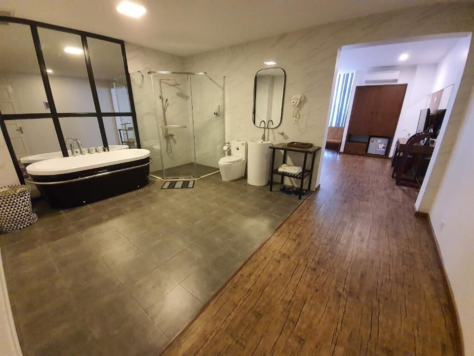 Free toiletries, hair dryer, slippers, towels