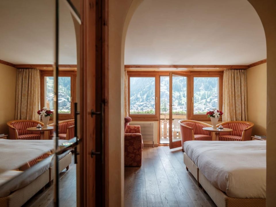 Double Room Charme with Matterhorn View | Premium bedding, pillowtop beds, minibar, in-room safe