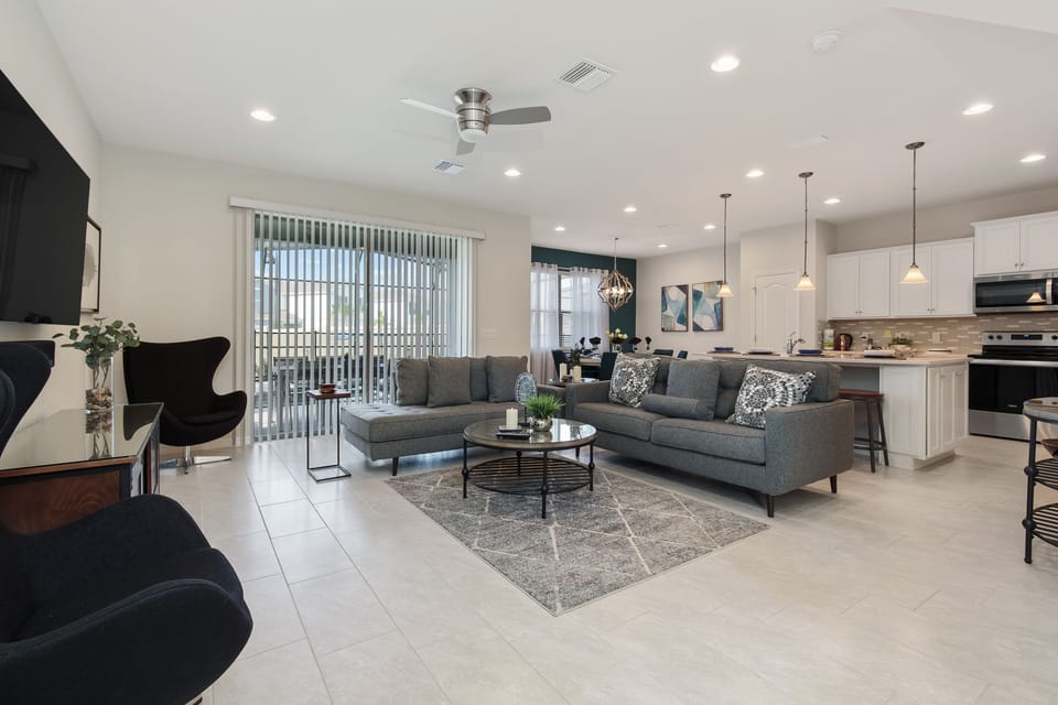 View 2 of beautiful living room area with flat screen TV