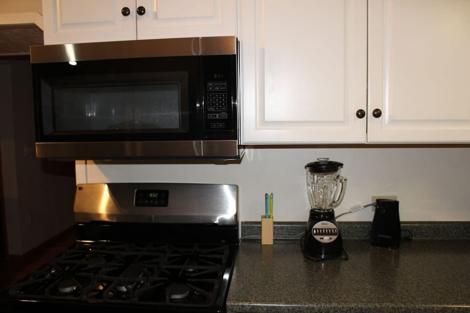 Stainless steel appliances in the main kitchen