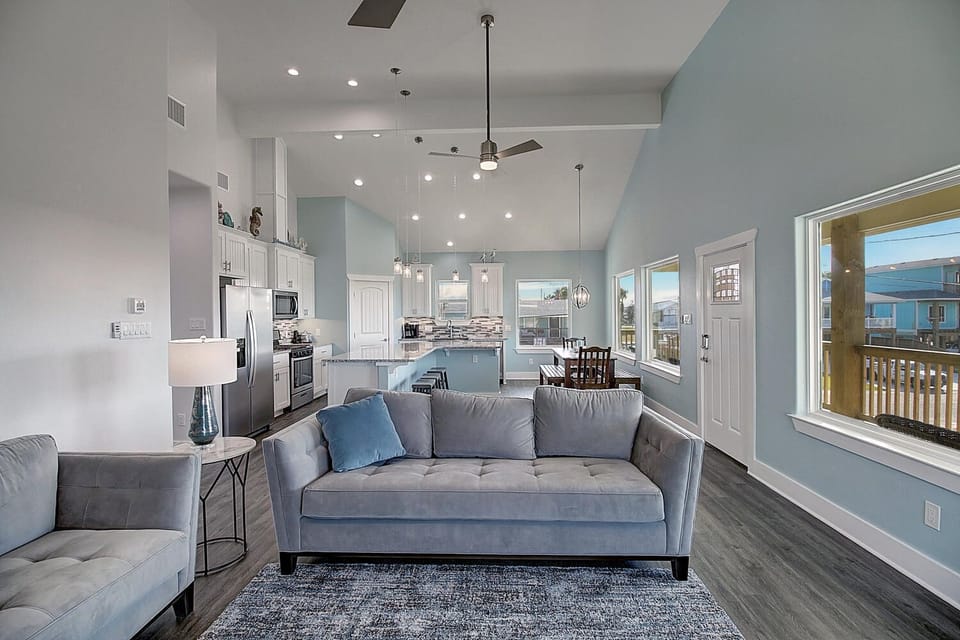 Living area - Comfortable gathering space designed for relaxation after a day at the beach