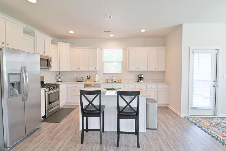 The breakfast bar is perfect for grabbing a quick bite.