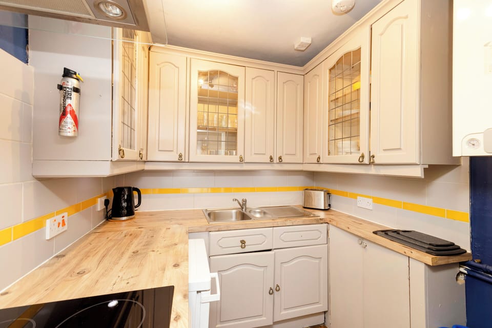 Apartment | Private kitchen | Fridge, microwave, oven, stovetop
