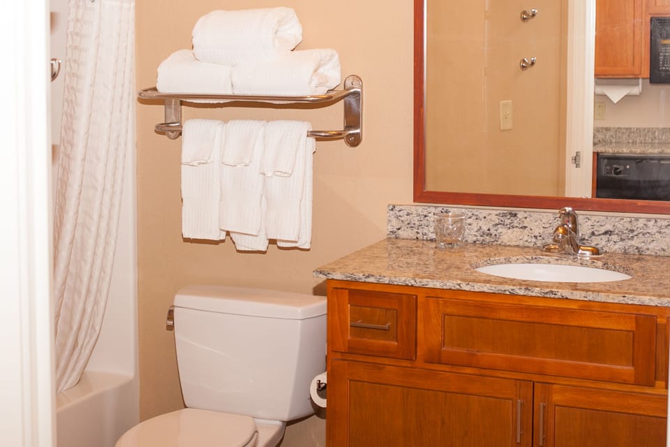 Bathtub, hair dryer, towels