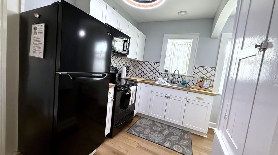 full Fridge in clean kitchen