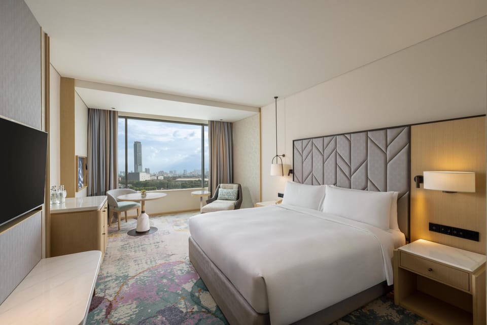 In-room safe, desk, laptop workspace, blackout drapes