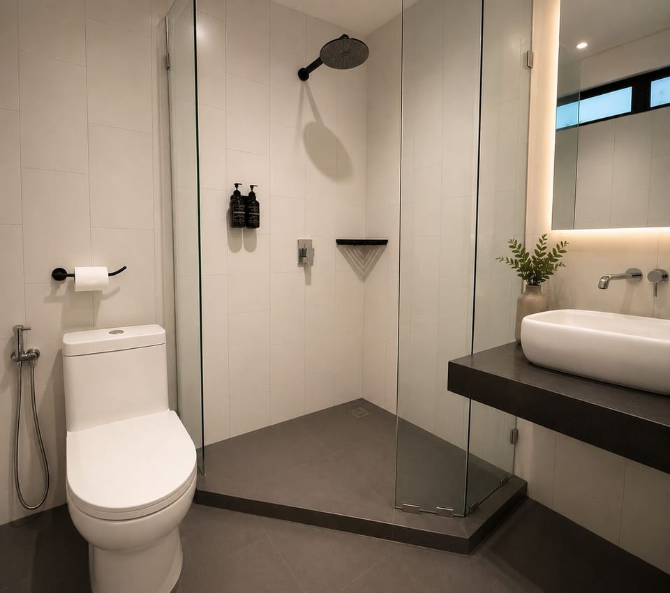 Standard Double Room | Bathroom | Shower, free toiletries, towels