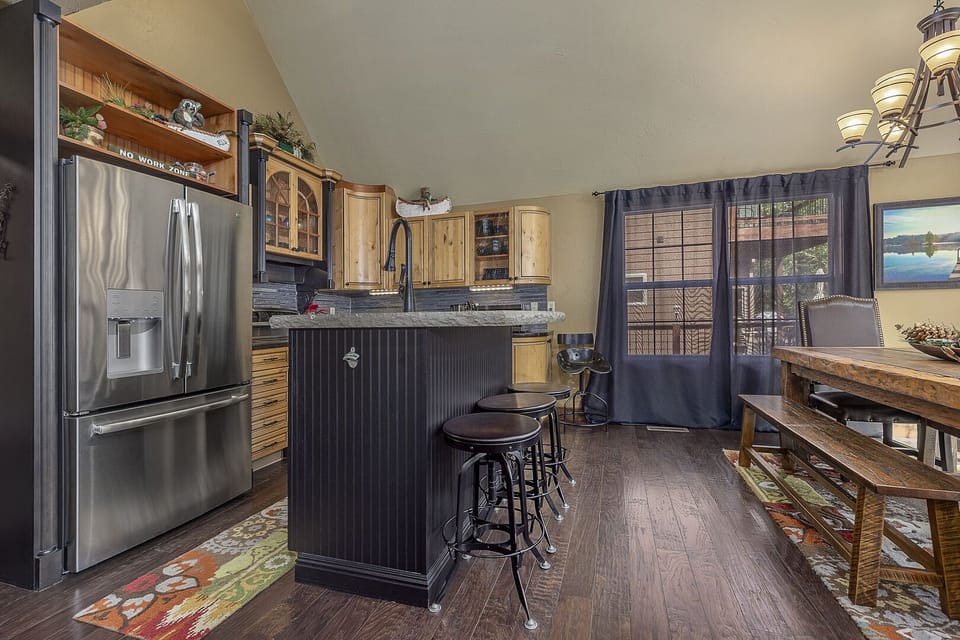 Custom made kitchen with stainless steel appliances