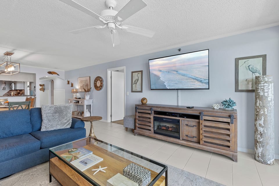 Enjoy a movie on the flat screen