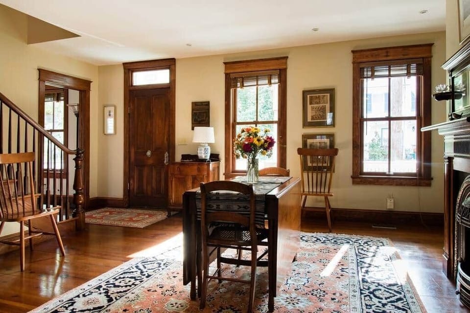 Entryway and dining room