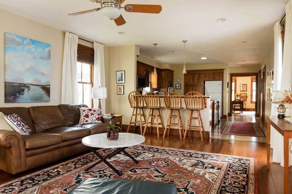 Great room/ kitchen looking into entry/ dining room