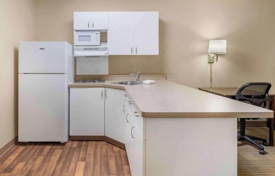 Room, 2 Queen Beds, Mobility Accessible, Non Smoking (Kitchen, Roll-In Shower) | Private kitchenette | Fridge, microwave, stovetop