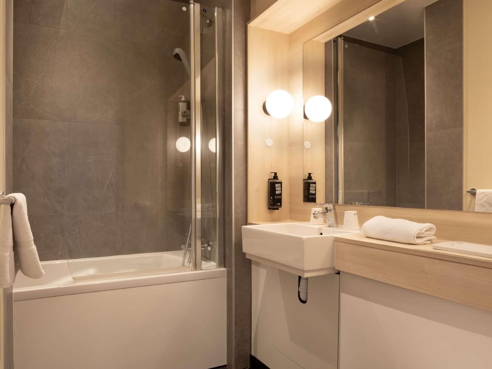 Desk, laptop workspace, blackout drapes, soundproofing