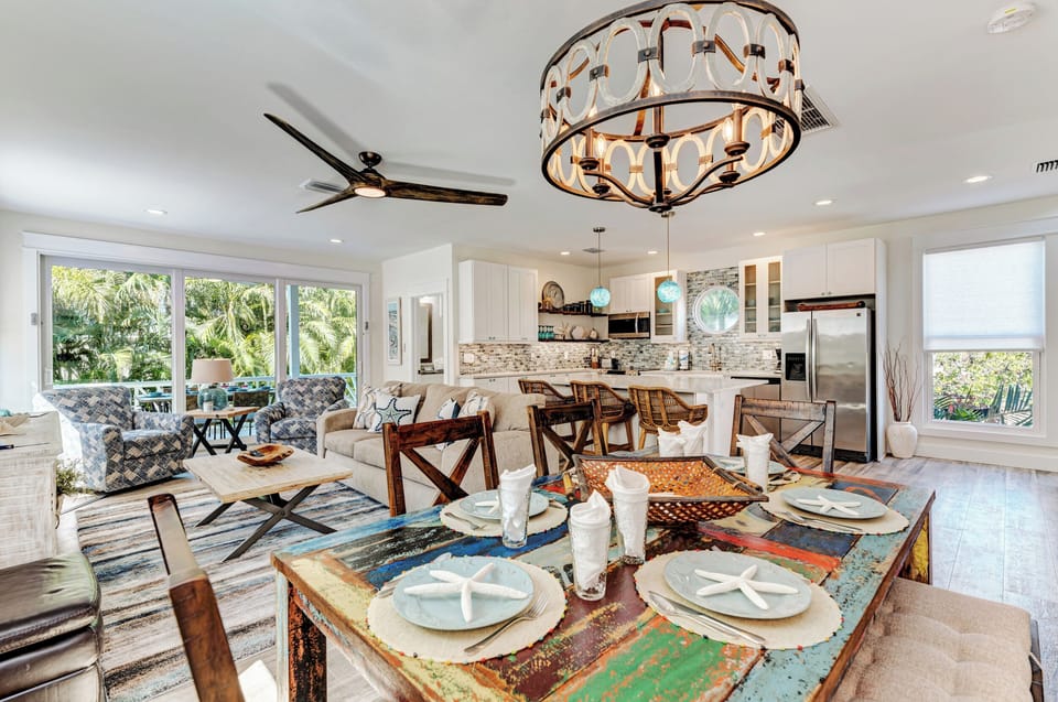 Hop Skip and a Beach Dining Table with Living Area View 1