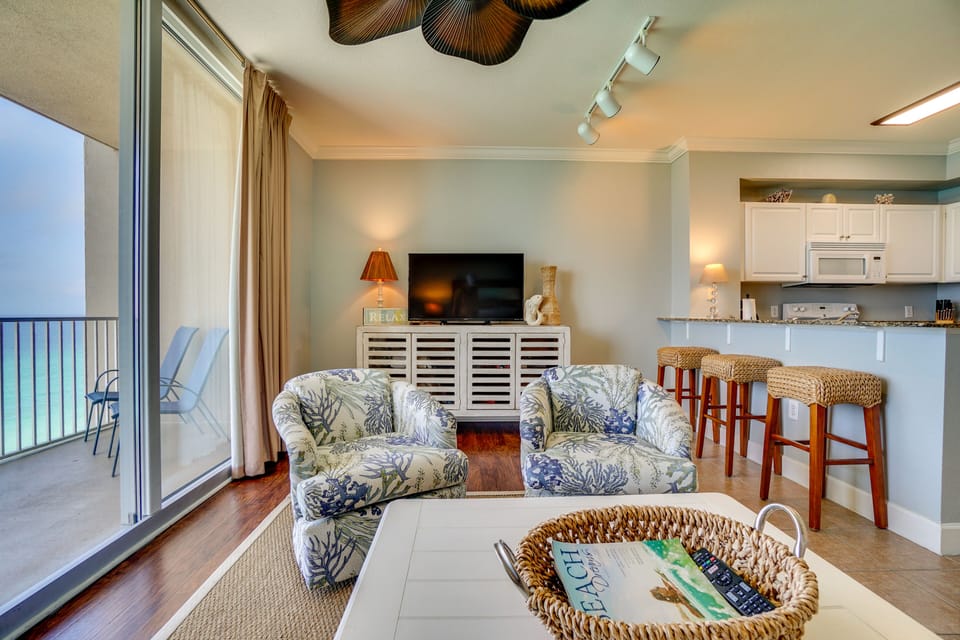 Swivel chairs to watch new 65" smart  tv or the ocean 