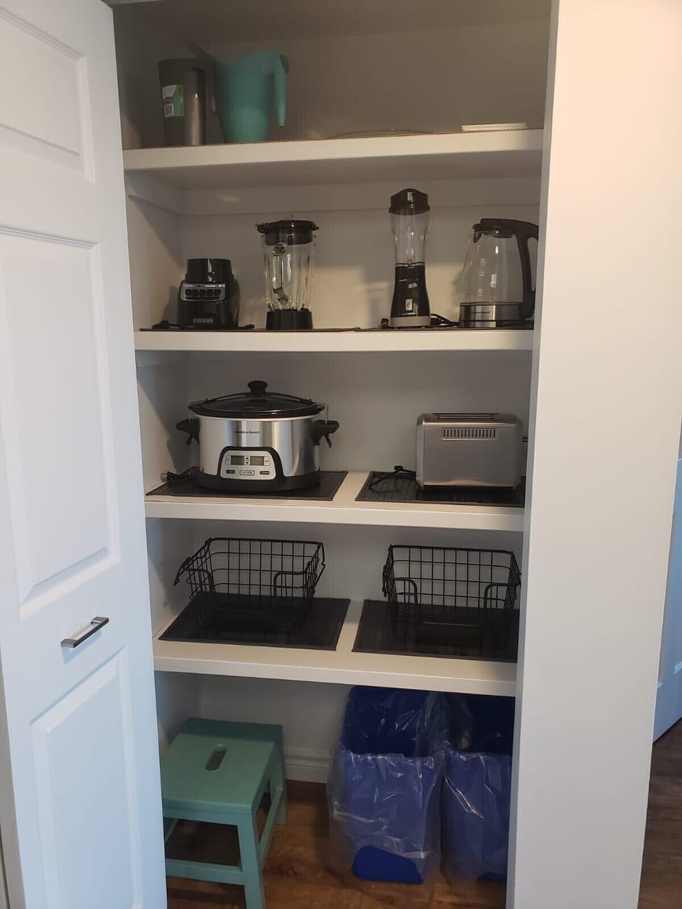 Small appliance cupboard.