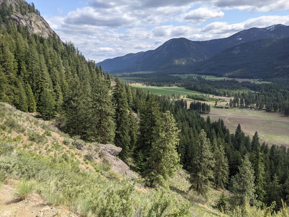 Mazama Meadows view from Spokane Gulch trail, ~1/2 mile from the property