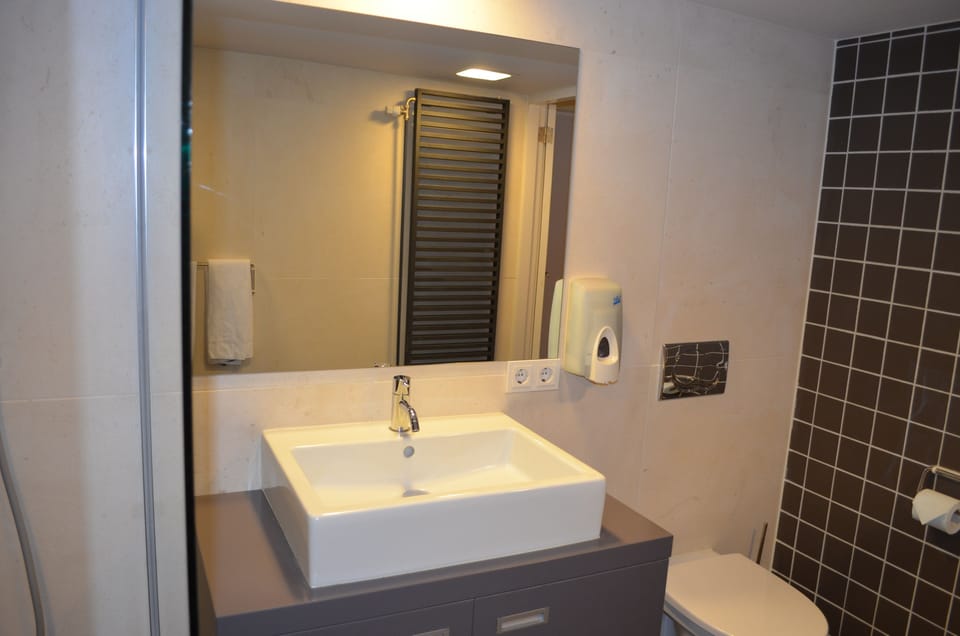 Standard Apartment | Bathroom | Rainfall showerhead, hair dryer, towels