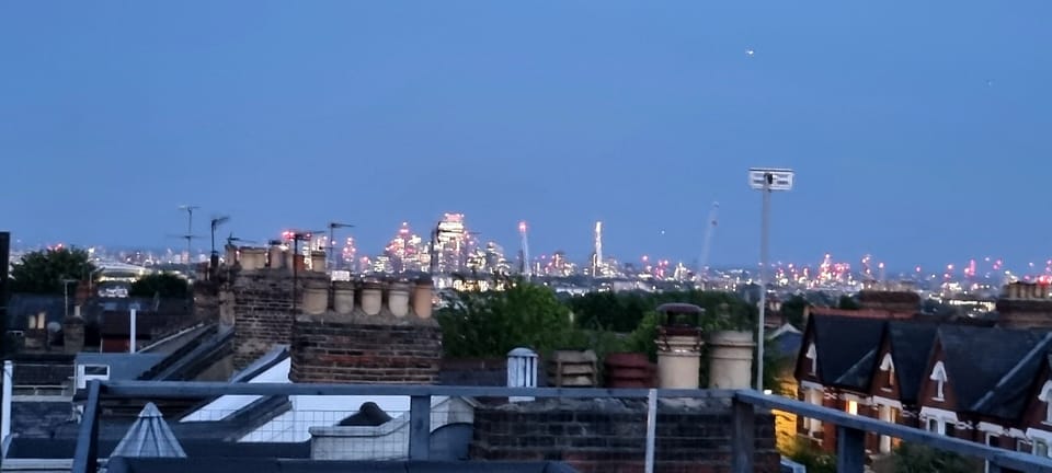 As the sun goes down London lights up. The evening view can look amazing.