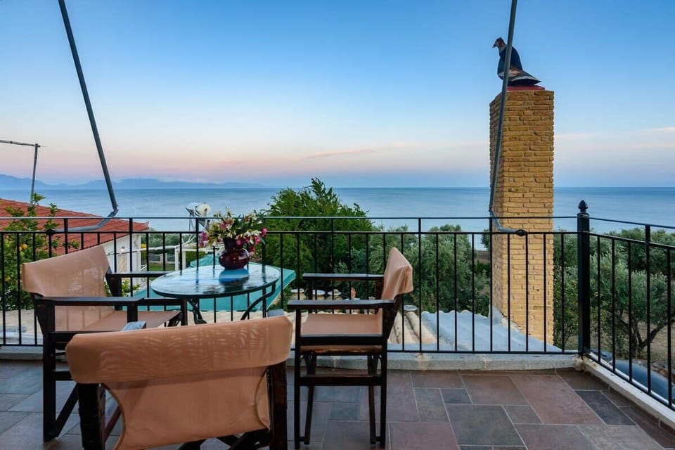 Savor the captivating view from the balcony