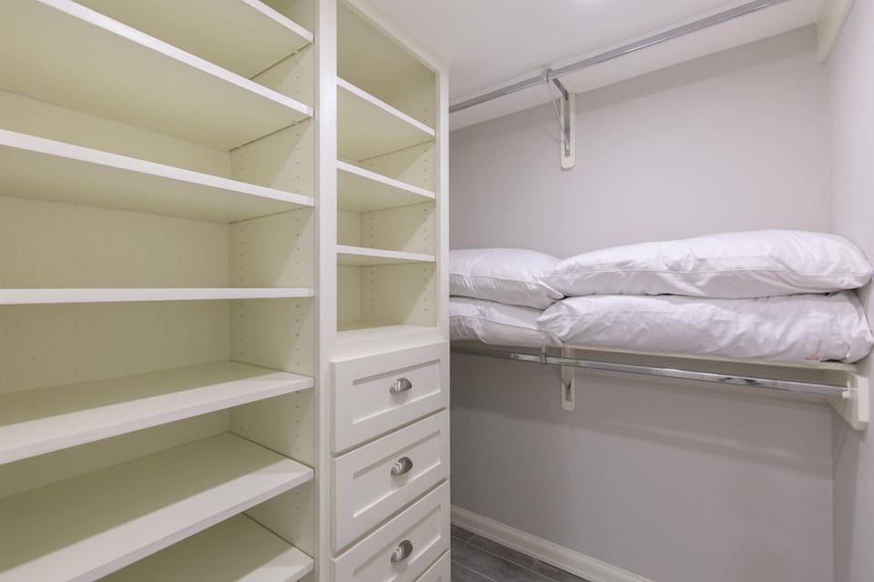 We've updated our closet space so you can unwind in style. 