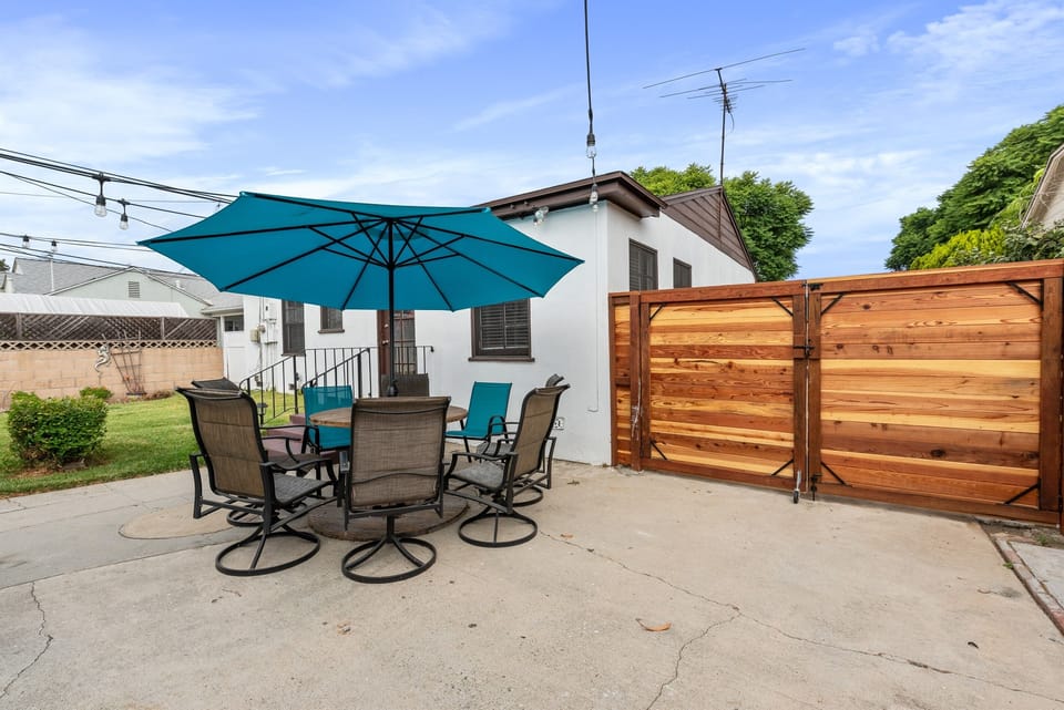 Patio between house and studio
