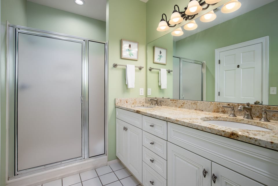 Master Bathroom with soaking tub and walk in shower