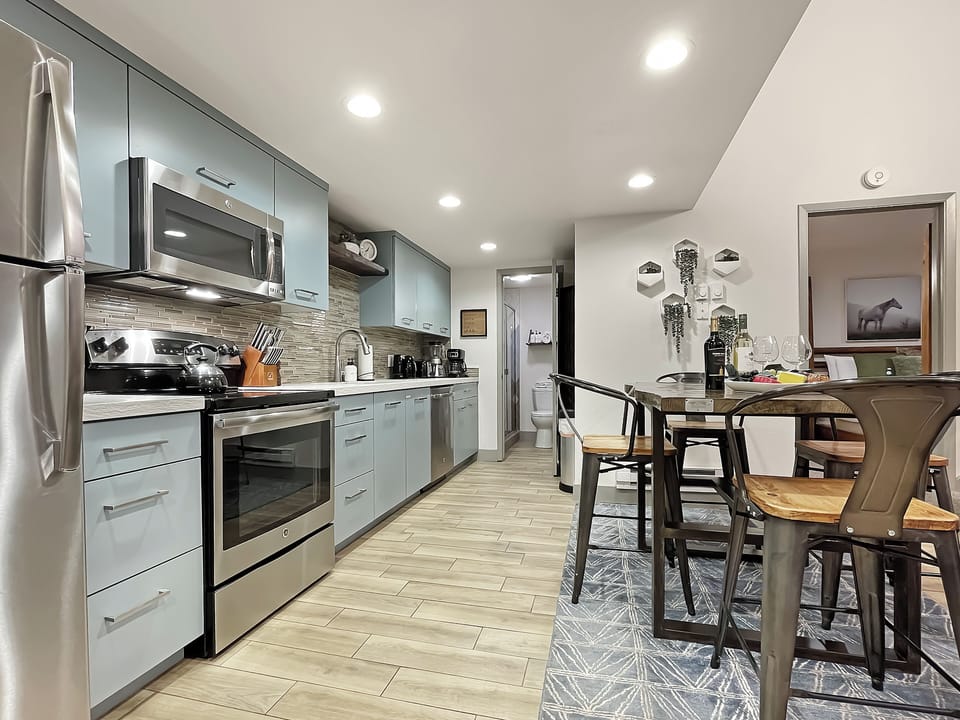 The kitchen is fully equipped with everything you need to prepare delicious meals during your stay.