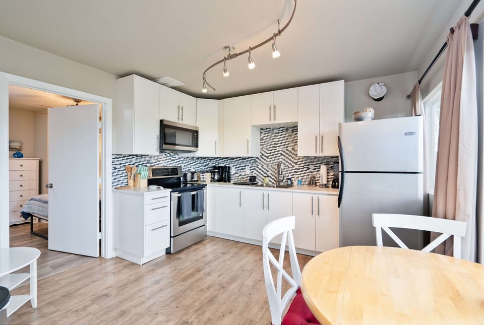 Kitchen connected to other areas of the home