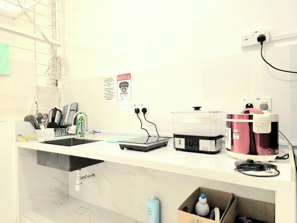 Shared fridge, microwave