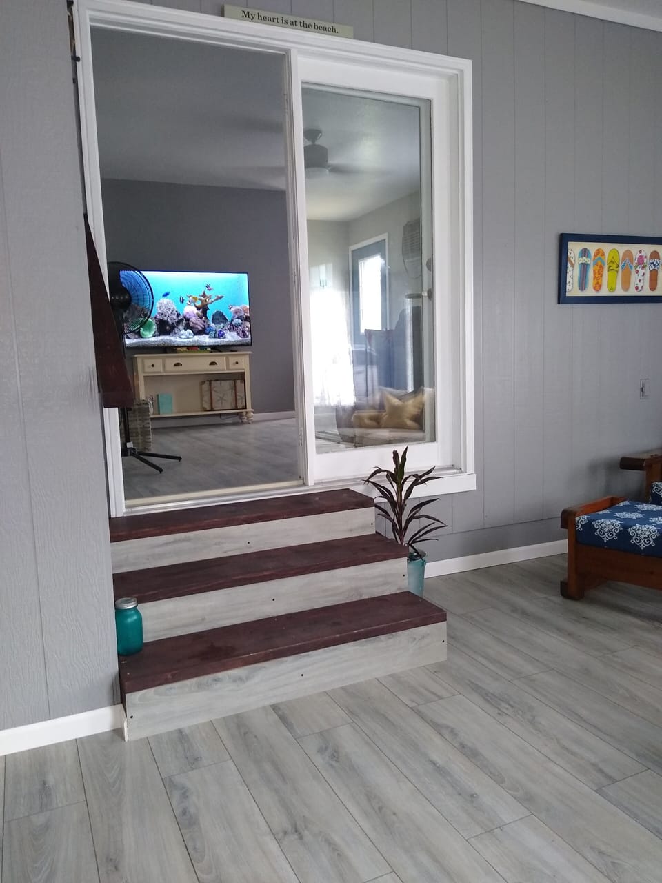 View from sunroom to Living room