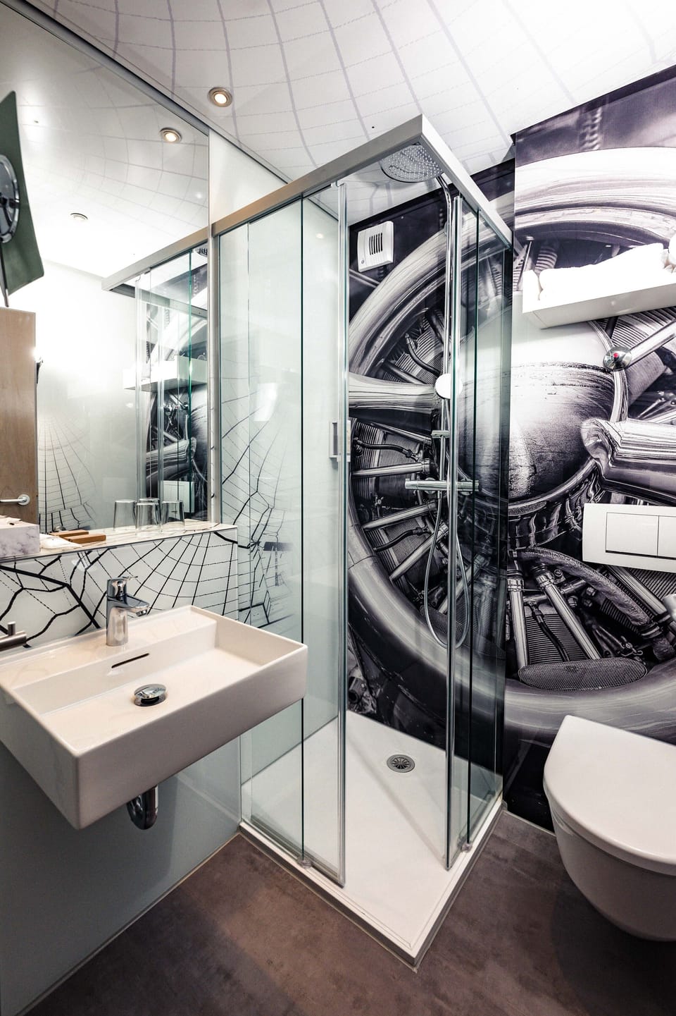 Double Room (Street view) | Bathroom | Shower, rainfall showerhead, eco-friendly toiletries, hair dryer