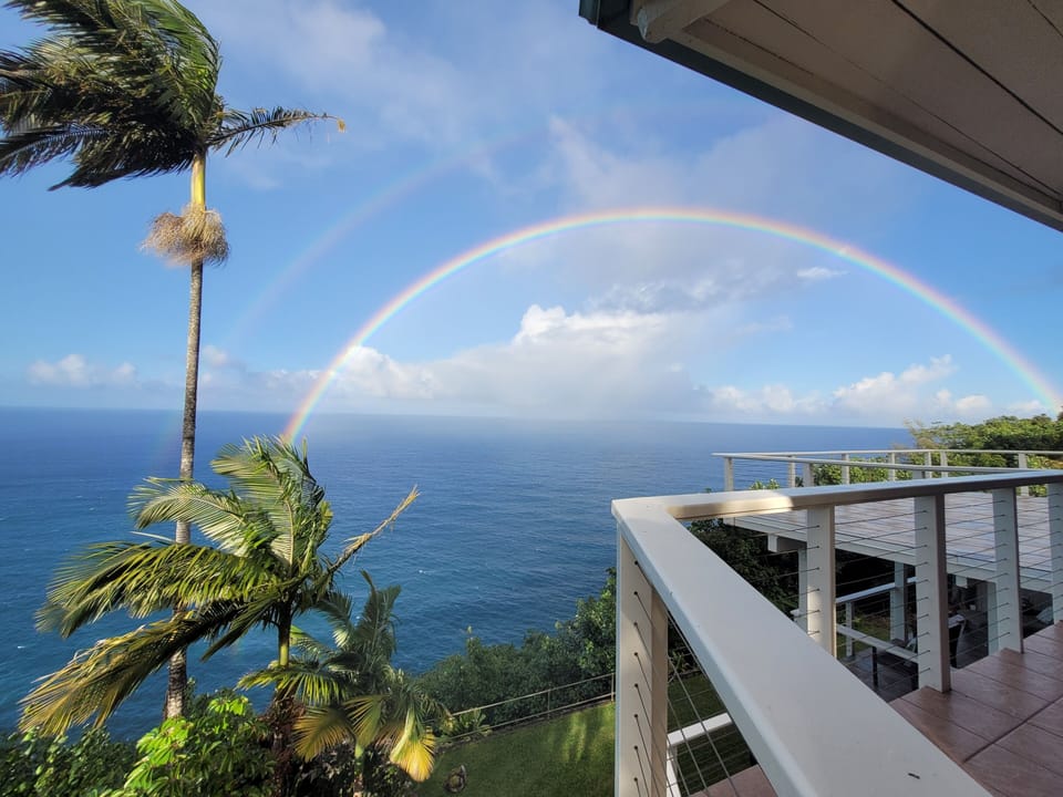 Double Rainbow!!  Paradise Bluff, Oceanfront Vacation Rental
