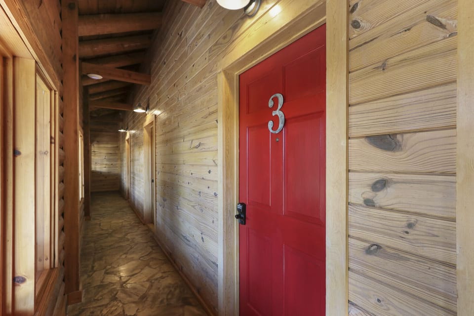 Entrance to the room with a contactless keypad for check in/out