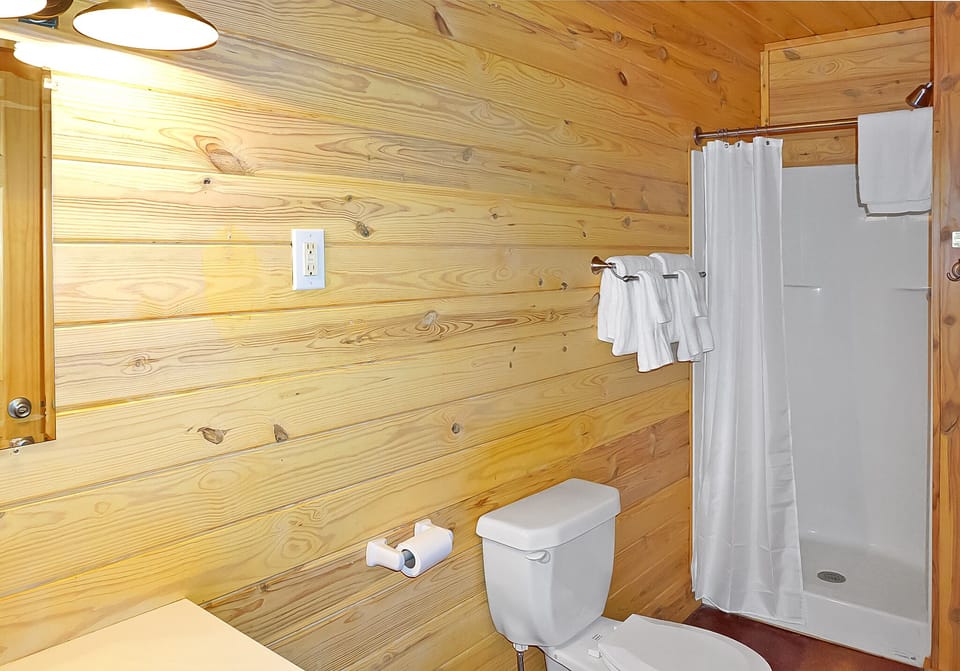 Full bathroom with standing shower