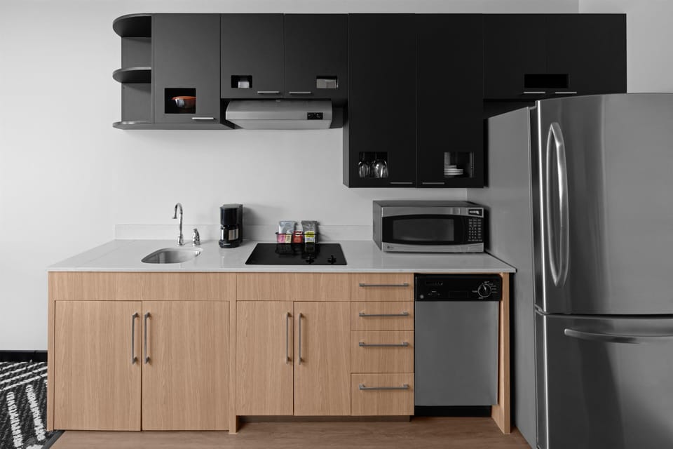 Studio Suite, 1 King Bed, Accessible (Shower) | Private kitchen | Mini-fridge, microwave, stovetop, dishwasher