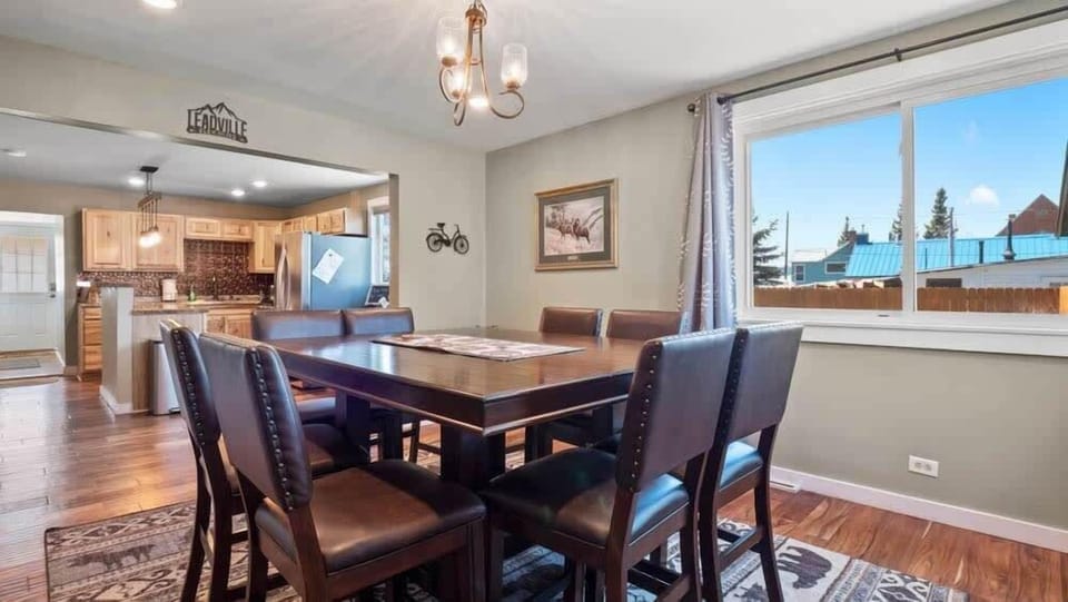 【Dining】Dining Area — Second Angle, Leather Chairs, Open to Kitchen