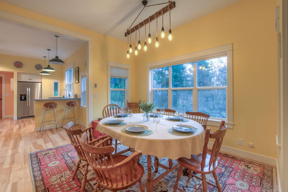 Enjoy the view of the front yard and Doug Fir trees.