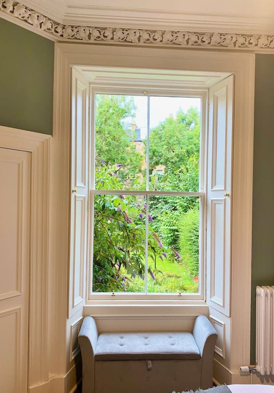 Window seat in the master bedroom