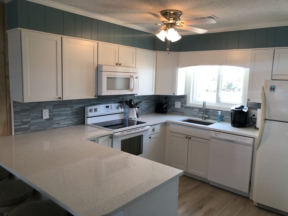 New kitchen with quartz countertops