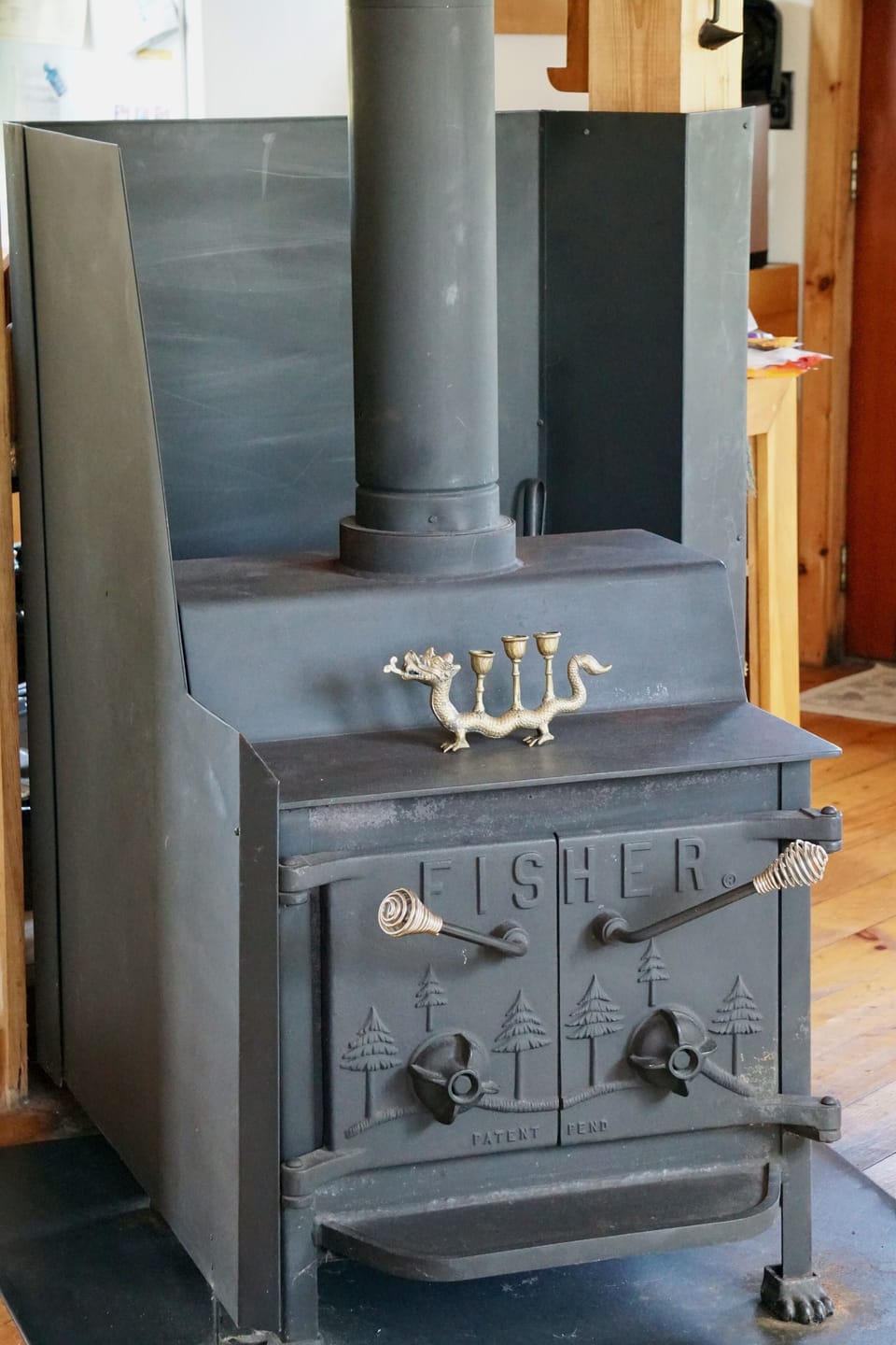wood fireplace