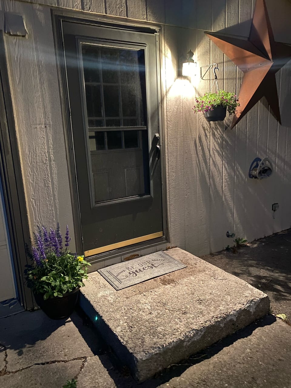 Front door at night!