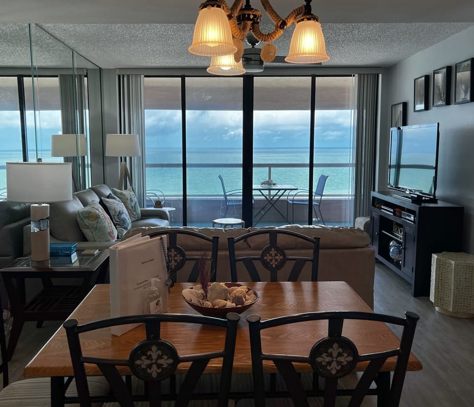 Beachfront view from the kitchen and dining space - Beachfront view from the kitchen and dining space