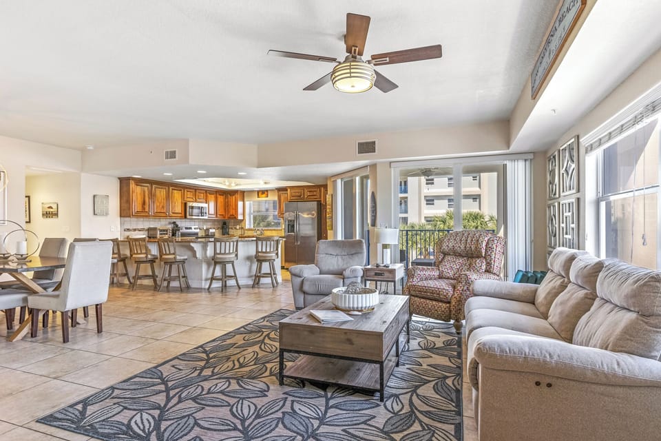 Open, corner unit floor plan