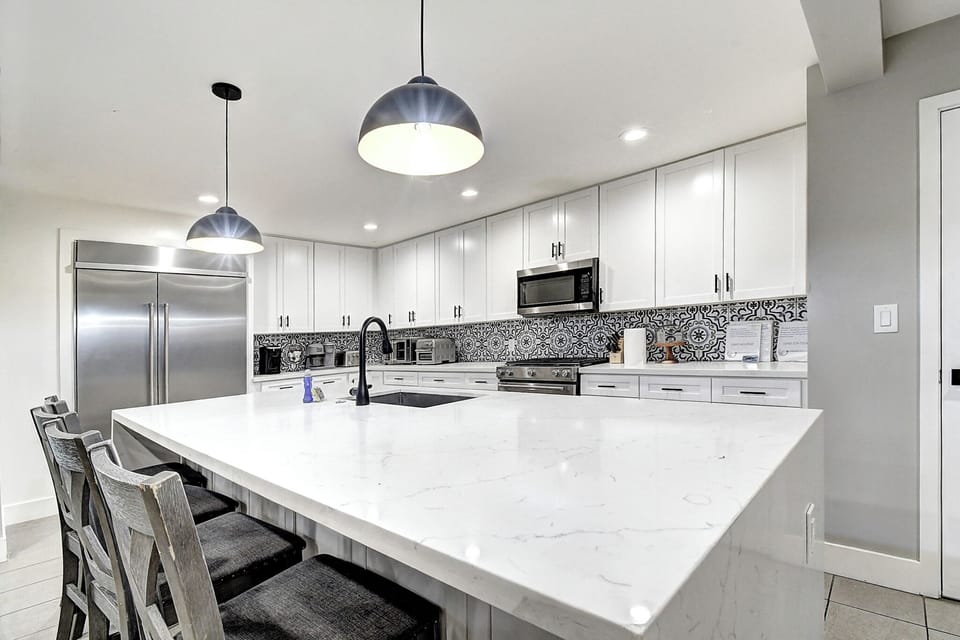 Spacious and modern kitchen with $12,000 fridge rarely available in rentals.