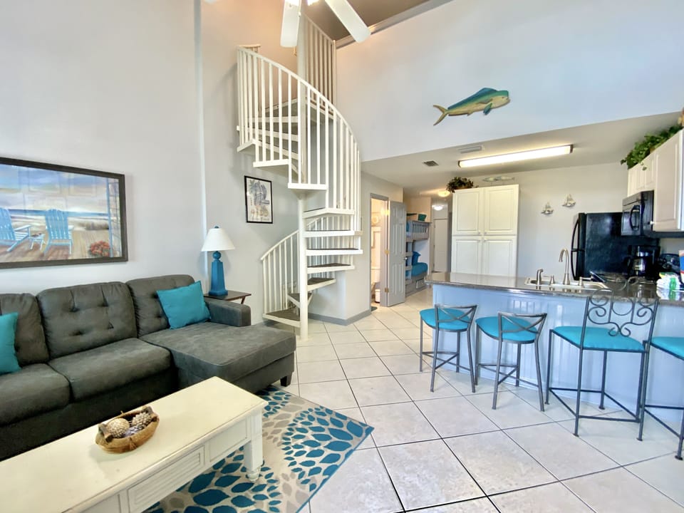 Condo, 2 Bedrooms, Balcony, Beach View (1.5 Bathrooms - 419) | Living area | Flat-screen TV, DVD player