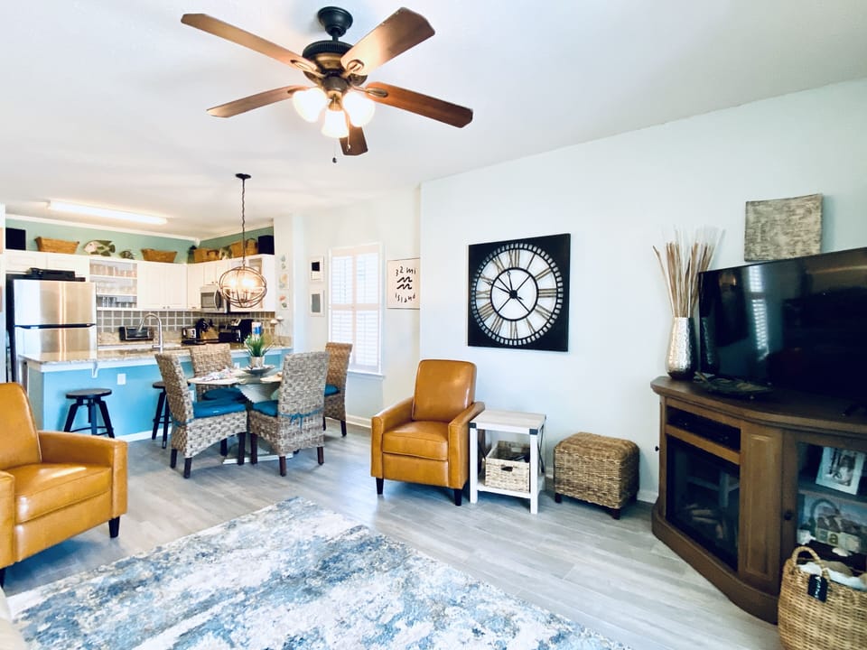 Condo, 2 Bedrooms, Balcony, Beachfront (101) | Living area | Flat-screen TV, DVD player