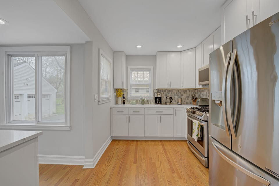 Cook up a meal for your family in the newly remodeled, fully stocked kitchen.