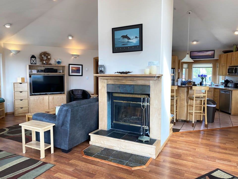 The fireplace 